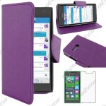 Ebeststar ® housse portefeuille coque etui protection folio pour nokia lumia 735 730 dual, couleur violet ...