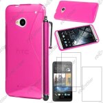Ebeststar ® pour htc one m7 - housse etui coque silicone gel motif s - line protection souple + stylet ...