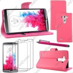 Ebeststar ® pour lg g3 d855 - housse coque etui portefeuille support folio simi cuir + stylet + 3 film ...