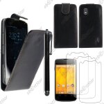 Ebeststar ® pour lg nexus 4 e960 - housse coque etui simili cuir � rabat vertical + stylet + 3 film ...