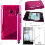 Ebeststar � pour lg optimus l3 e400 - housse etui coque silicone gel motif s - line protection souple ...