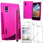 Ebeststar � pour lg optimus l5 e610 - housse etui coque silicone gel motif s - line protection souple ...
