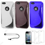 Ebeststar � lot x3 housse etui coque silicone gel motif s - line protection souple pour apple iphone ...