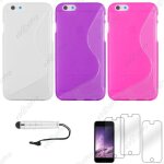 Ebeststar ® lot x3 housse etui coque silicone gel motif s - line protection souple pour apple iphone ...
