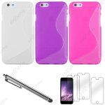 Ebeststar ® lot x3 housse etui coque silicone gel motif s - line protection souple pour apple iphone ...