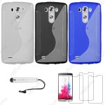 Ebeststar � lot x3 housse etui coque silicone gel motif s - line protection souple pour lg g3 d855, couleur ...