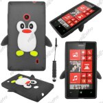 Ebeststar � pour nokia lumia 520 - etui housse coque pingouin silicone souple design fun + mini stylet, ...