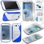 Ebeststar ® pour samsung galaxy s3 i9300 i9305 etui housse coque s - line support stand, couleur bleu ...