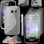 Ebeststar � pour samsung wave y s5380 - housse etui coque silicone gel motif s - line protection souple ...
