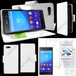 Ebeststar ® verre tremp� + housse coque etui portefeuille support folio simi cuir pour sony xperia m5, ...