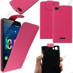 Ebeststar ® pour wiko fever 4g - housse coque etui simili cuir � rabat vertical + film, couleur rose ...