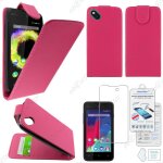 Ebeststar ® pour wiko sunset 2 housse simili cuir � clapet coque etui, couleur rose + film verre tremp� ...