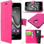 Ebeststar � pour wiko tommy - housse coque etui portefeuille support folio simi cuir, couleur rose