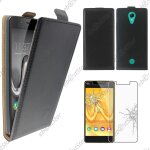 Ebeststar ® pour wiko tommy - housse coque etui en pu cuir � rabat ultra fine (slim case) + film verre ...