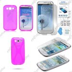 Ebeststar film verre tremp + etui housse coque silicone protection en gel pour samsung galaxy s3 i9300 ...