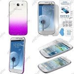 Ebeststar� film verre tremp� + housse etui coque rigide ultra slim motif gouttelettes pour samsung galaxy ...
