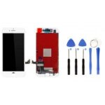 Ecran lcd et vitre tactile - iphone 8 blanc + verrre tremp� + outils