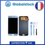 Ecran lcd + vitre tactile pour samsung a7 2017 (a720f) bleu tft + outils