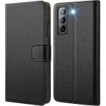 Elvorix - coque pour samsung galaxy s21 5g, [fabrication soign�e] housse en cuir premium, etui � rabat, ...