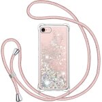 Elvorix - glitter liquide collier coque pour iphone 7 / 8 / se 2020, glitter silicone paillette etui ...