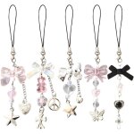 Ensemble de pendentifs de t�l�phone portable de 5 pi�ces, jolies breloques de t�l�phone portable, adapt�es ...