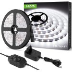 Ersan - 5m ruban led 1200lm blanc froid dimmable, 12v 6000k 300leds 2835, bande led autocollant avec ...