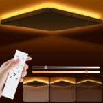 Ershi - plafonnier led, 24w 3200lm 30cm dimmable avec tlcommande 6500k - 3000k, mmoire dimmable carr ...