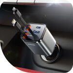Eryi - ¿4 - en - 12025 84w rtractable allume cigare usb c, ¿ultra - compactpd 45w chargeur voiture ...