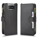 Etui pour asus zenfone 7 / 7 pro titulaire de la carte magntique pu cuir flip couverture en cuir portefeuille ...
