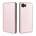 Etui pour blackberry keyone fibre de carbone magntique coque en cuir folio flip avec porte - cartes ...
