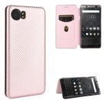 Etui pour blackberry keyone fibre de carbone magntique coque en cuir folio flip protection complte ...