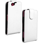 Etui blanc a rabat avec fermeture magn�tique pour sony xperia z1 compact