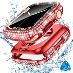 Etui bumper pc rigide a strass pour apple watch series 8 / 7 45 mm - protection 360 avant & arrire avec ...