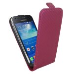 Etui carbone fushia � rabat vertical galaxy core plus g3500