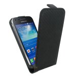 Etui carbone noir � rabat vertical galaxy core plus g3500