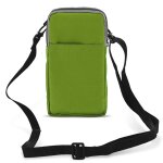 Etui ceinture smartphone passant ceinture mousqueton lanière 2 poches vert Etui ceinture smartphone passant ceinture mousqueton lanière 2 poches vert