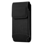 Etui ceinture vertical smartphone universel nylon mousqueton clip noir Etui ceinture vertical smartphone universel nylon mousqueton clip noir
