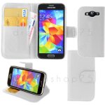 Etui coque housse portefeuille en cuir pu samsung galaxy core plus (g3500) blanc dreamshop75