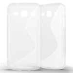 Etui coque housse tpu gel samsung galaxy core plus g3500 vague translucide grip - transparent