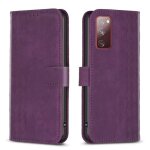 Etui en cuir a carreaux pour samsung galaxy s20 fe, violet