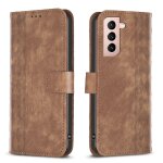 Etui en cuir a carreaux pour samsung galaxy s21 5g, brun