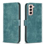 Etui en cuir a carreaux pour samsung galaxy s21 5g, vert