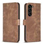 Etui en cuir a carreaux pour samsung galaxy s24 5g, brun