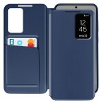 Etui fen�tre pour samsung galaxy s25 avec clapet porte - carte bleu nuit