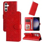 Etui en cuir gaufr� tournesol pour samsung galaxy s23 fe 5g, rouge