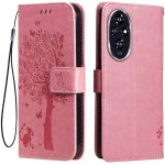 Etui en cuir pour honor 200 5g (6. 7  inches), [ coque housse de telephone style motif chat et arbre] ...