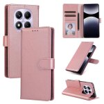 Etui en cuir multifonction pour redmi note 14 pro 4g avec 3 emplacements pour cartes, or rose
