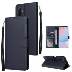 Etui en cuir multifonction pour samsung galaxy a56 5g avec 3 emplacements pour cartes, bleu fonc�