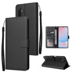 Etui en cuir multifonction pour samsung galaxy a56 5g avec 3 emplacements pour cartes, noir