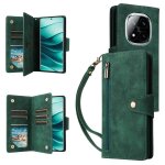 Etui en cuir pliable pour redmi note 14 pro 5g avec 9 cartes, vert